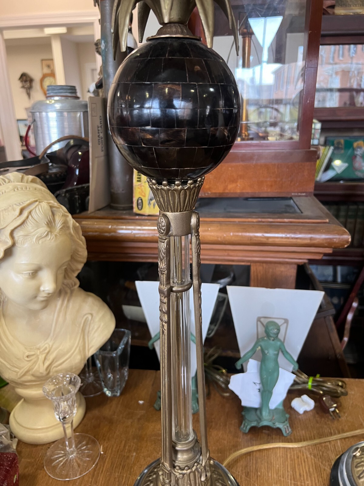 Pair of Vintage Fredrick Cooper Hollywood Regency Metal/Acrylic Pineapple Lamps