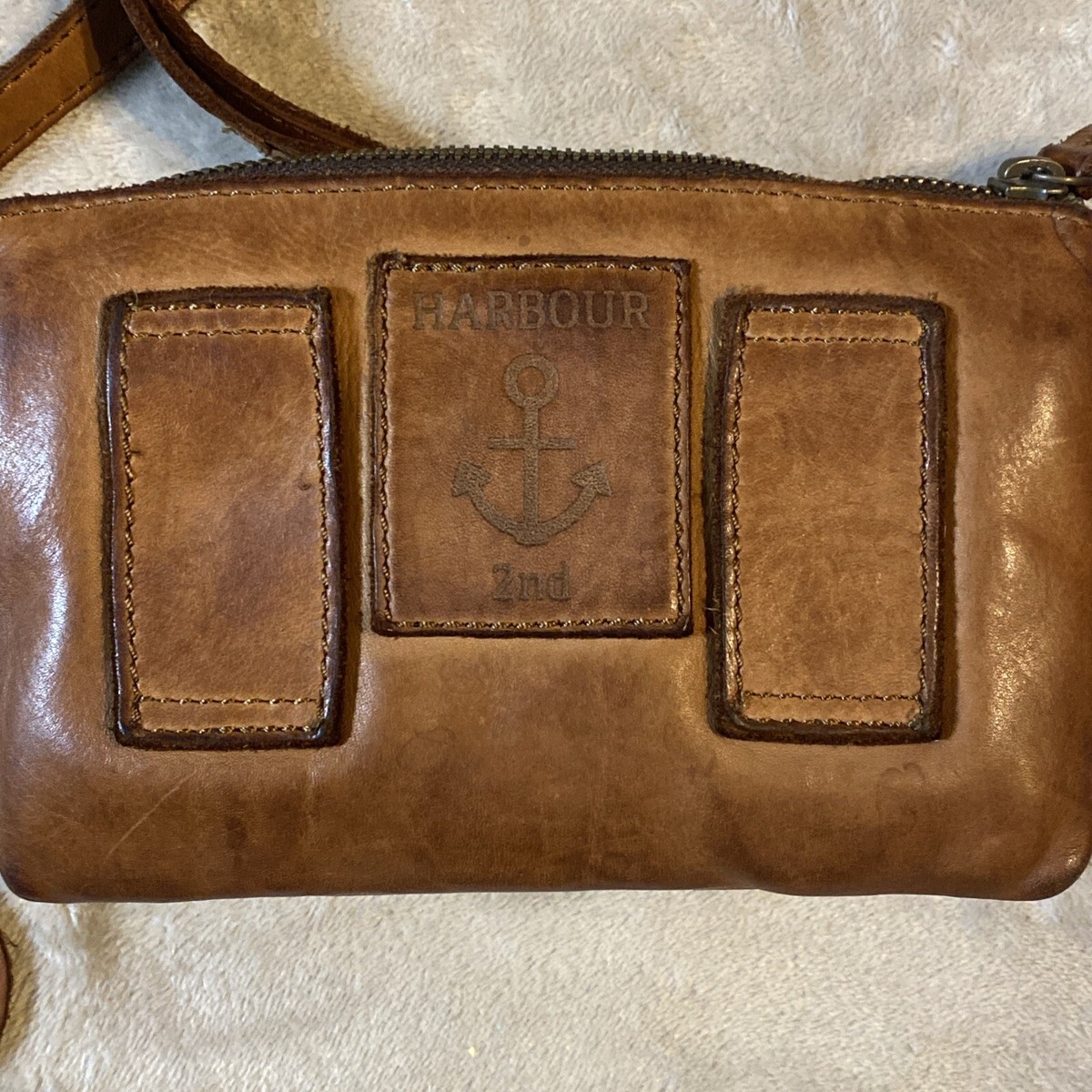 Harbour 2nd Crossbody Bag Purse Adjustable Strap Zip Brown Harbour 2nd Crossbody Bag Purse Adjustable Strap Zip Brown