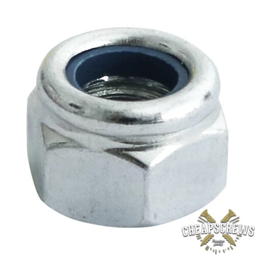 CHEAPSCREWS M4 M5 M6 M8 M10 M12 M16 M20 NYLOC NYLON INSERT NUTS LOCKING NUT FULL TYPE P ZP