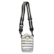 THINK ROYLN Womens Mini Florent Phone Slip Bag Metallic Silver (MSRP $98)