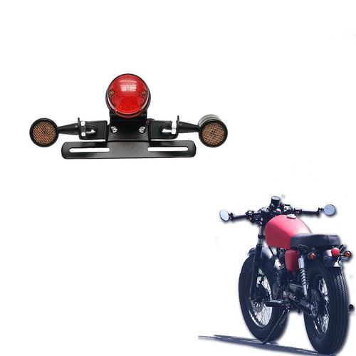 Integrated Motorcycle Tail Light With License Plate Bracket - Universal LED Brake Stop Lamp