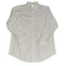 Jos A Bank Travelers Collection Shirt Men 17-33 Tailored Fit Button Down Beige