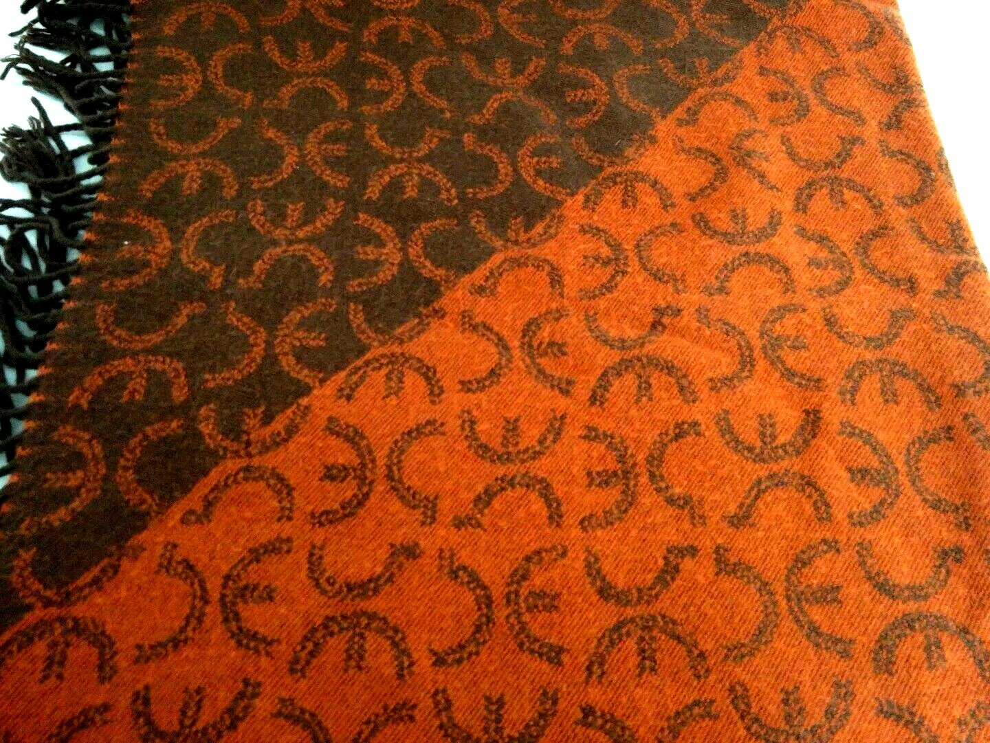 Perry Ellis Large Rectangular Brown Orange Fall W… - image 6