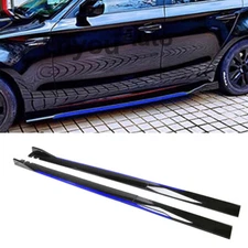 For Kia Forte 86" Side Skirt Extension Rocker Panel Splitter Glossy Black Blue