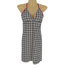 Raj NEXT womens Medium black white geometric padded adjustable swim dress