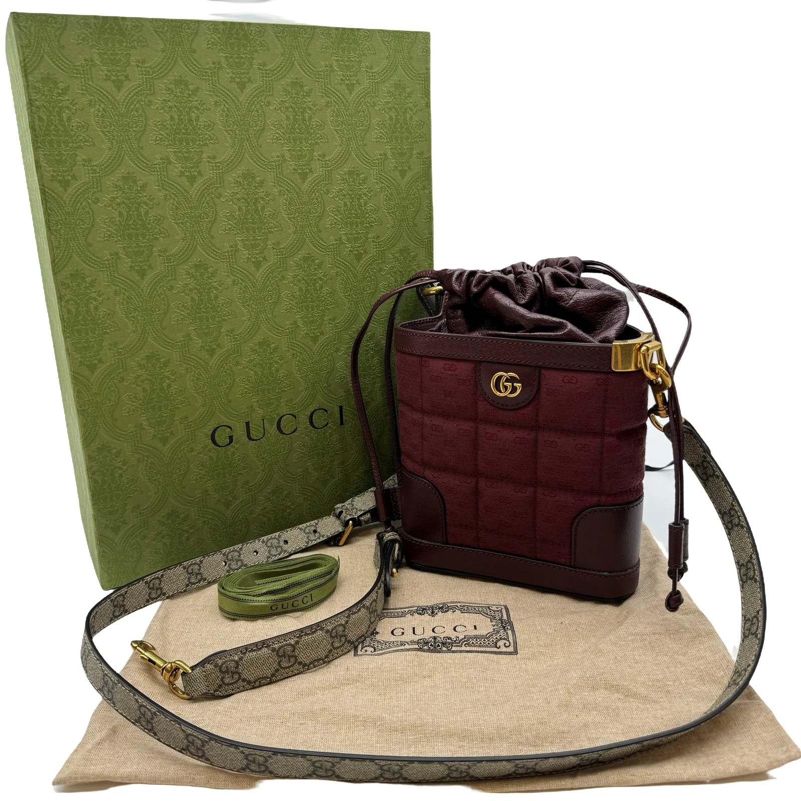 Authentique sac GUCCI GG Marmont toile suprême cordon toile bordeaux #36634853