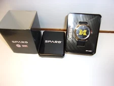 Michigan Wolverines Men's Sparo Watch. Quartz Movement. Black Leather Band #385