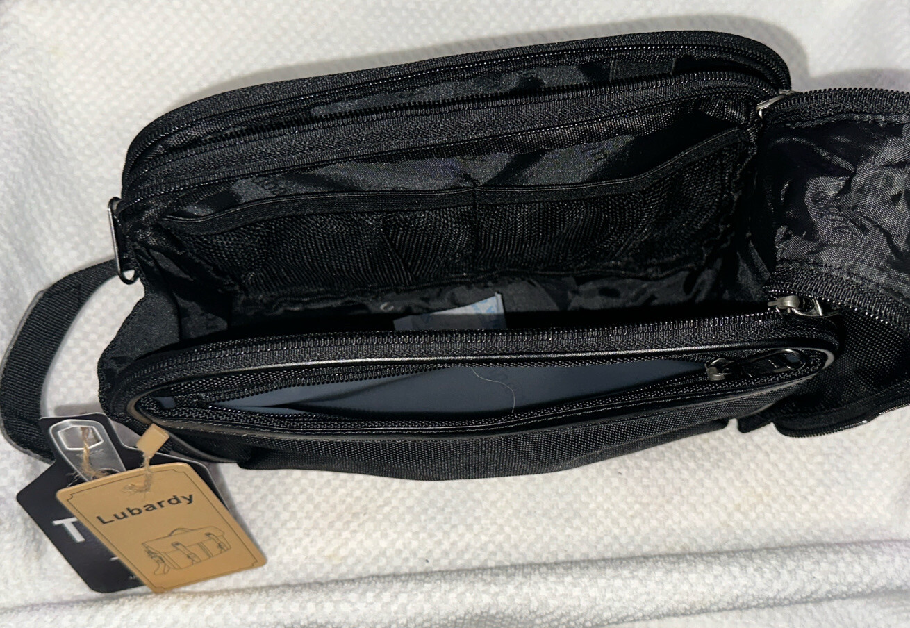 Toiletry Bag for Men Black Travel Shaving Kit Organizer Canvas/Nylon Lubardy NWT-image