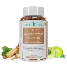 Neuherbs True Multivitamin Adult 40+ Tablets - Immunity, Energy, Digestion 45tab