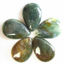 5Pcs 32x23x7mm Indian Agate Teardrop Cab Cabochon B67607