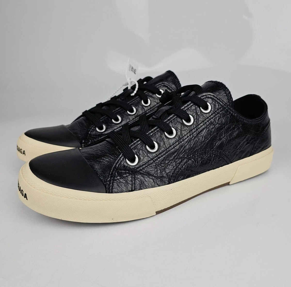 Baskets basses homme Balenciaga Paris en cuir noir neuves