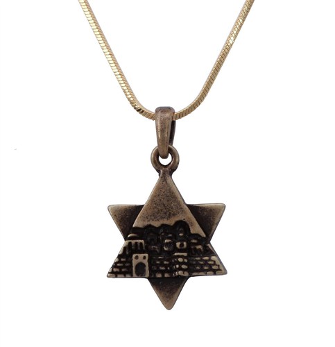 Star of David Magen Gold Plated Jerusalem Pendant Necklace Judaica Holy Gift - Picture 4 of 6