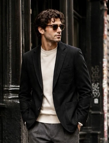 100% Wool Black Relaxed Sport Coat Blazer Mens M Soft Tailored Elevated Classic - product listing photo