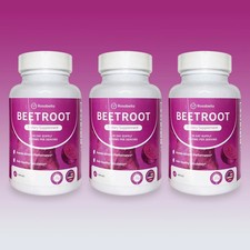 3Pcs Rosabella Organic Beet Root 60Capsules Natural Energy Boost Blood Pressure