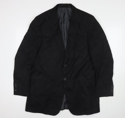 Marks and Spencer Herren Sakko Anzugjacke schwarz Polyester Größe 42 Regular