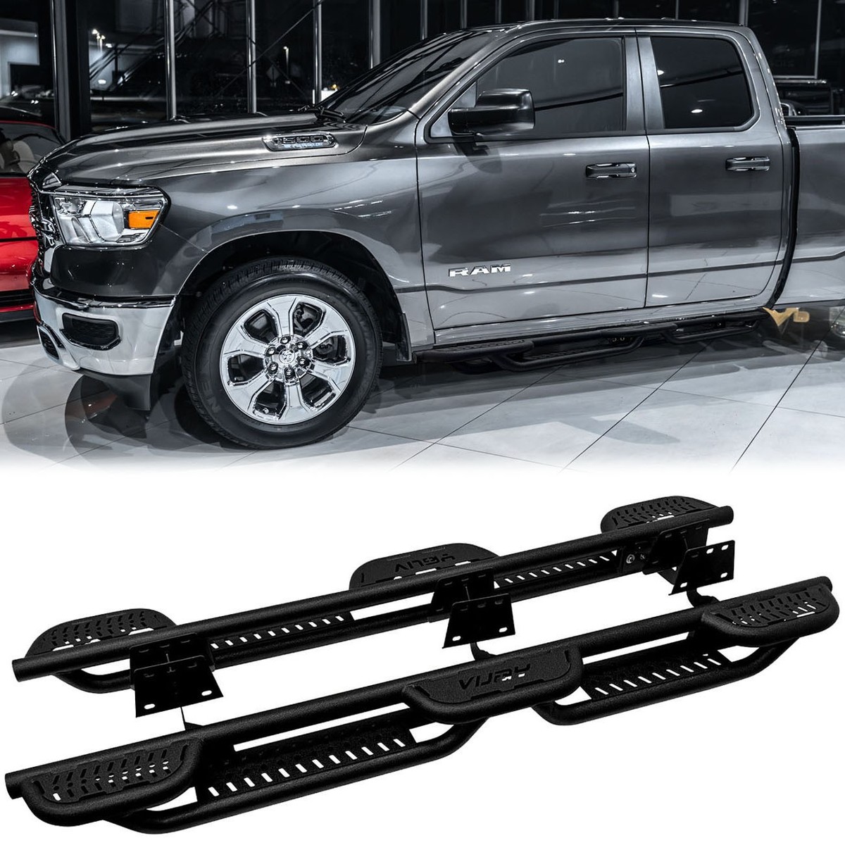 Vijay For 2019-2025 Dodge Ram 1500 Extended Cab Steel Running