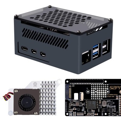 P33 M.2 NVME M-Key PoE+ Hat für Raspberry Pi 5 Aluminiumgehäuse Cooler USB-C