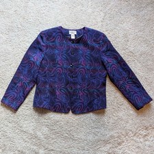 Vintage Pendleton Purple paisley Women's Blazer Jacket 12 100 Virgin Wool