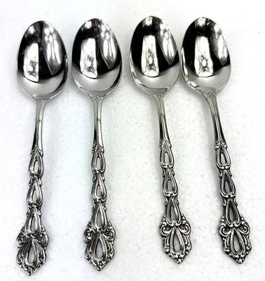 Set of 4 CHANDELIER Soup Spoons by Oneida Community Stainless 6 3/4''