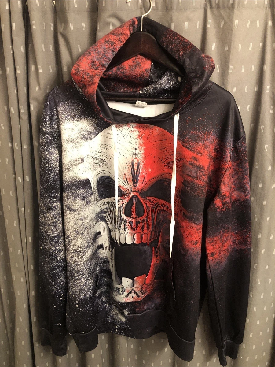 80s 90s USA製 “JERZEES” スカル Skull Long Sleeve Regular Size Hoodies & Sweatshirts for Men for