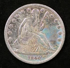 1840 Seated Liberty Half Dollar 50C VF Raw Silver Coin Toning (#TPR00012)