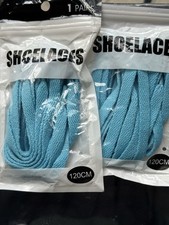 47" Inch FLAT LIGHT BLUE REPLACEMENT SHOELACES FOR NIKE JORDAN SHOE LACE 120cm