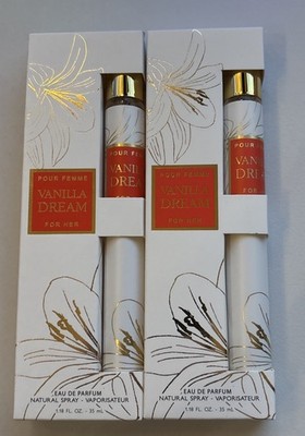 2X VANILLA DREAMS Eau De Parfum Spray For Women Natural Spray-Vaporisasteur NIB