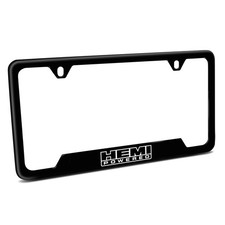 Hemi Powered Black Abs Plastic Open Corners License Plate Frame Hemi Powered Black Abs Plastic Open Corners License Plate Frame