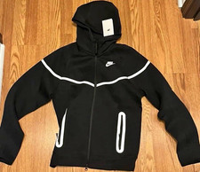 Nike Mens M Black/White Full Zip Hooded Hoodi...