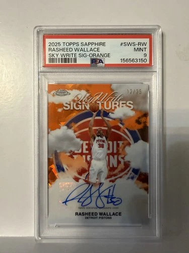 2025 Topps Chrome Sapphire Basketball Rasheed Wallace #SWS-RW PSA 9