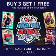 TOPPS MATCH ATTAX 2026/27 - 20th Anniversary RARE Cards - INFINITY, 100 CLUB