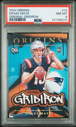 2024 PANINI ORIGINS ORIGINAL GRIDIRON #12 DRAKE MAYE ROOKIE RC PSA 8
