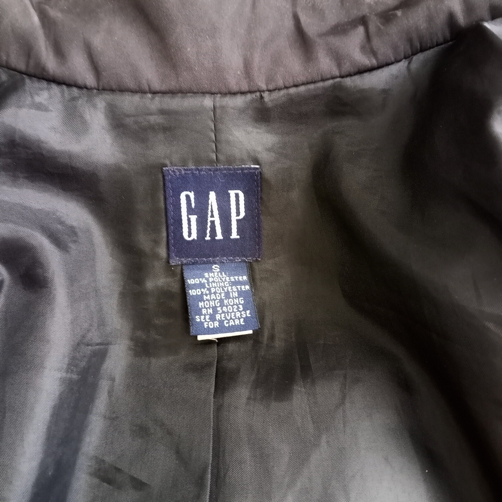 GAP Trench Coat Button Front Double Breasted Line… - image 7
