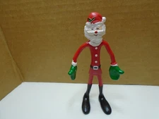 VTG 1979 AMSCAN INC BENDABLE BENDY SANTA 5" FIGURE MADE IN HONG KONG (CB4404)