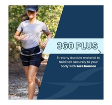 Fitletic 360 Plus Unisex Running Belt Black With Secure Pockets size small