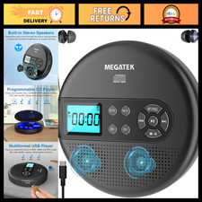 Portable Bluetooth CD Player with FM Transmitter, USB, RX/TX Functionality