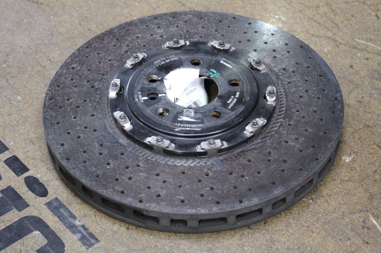 Mclaren 720S, RH, Front Brake Rotor, Carbon Ceramic, Chipped, Used, 14C0033CP