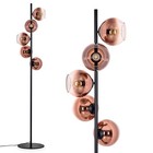 HOFSTEIN Cesaro Stehlampe aus Metall/Glas Schwarz/Kupfer, Retro/Vintage-Design