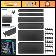 6 Pcs Blank Metal Rack Mount Panels 1U 2U 4U Filler Kit for 19" Server Cabinet