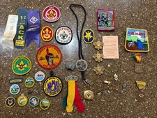 LOT vintage Boy Scotts, Webelos, Cub Scout pins, buttons, Medals, Awards, Merit