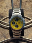 1993 Vintage Seiko Pulsar V657-X037 Chronograph Quartz Watch Yellow Dial