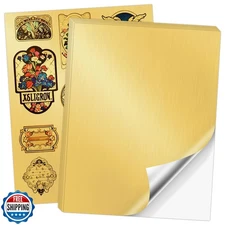 Koala Metallic Brushed Gold Vinyl Sticker Paper for Inkjet and Laser Printer,