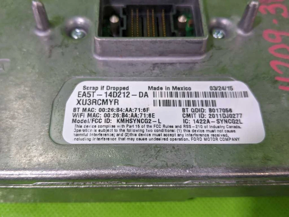 13-16 MKZ SINCRONIZACIÓN COMUNICACIÓN RECONOCIMIENTO DE VOZ MÓDULO DE CONTROL OEM 4209-38 Foto 3 de 3