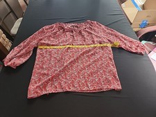 Max Studio Womens Red Floral Print Blouse Siz...