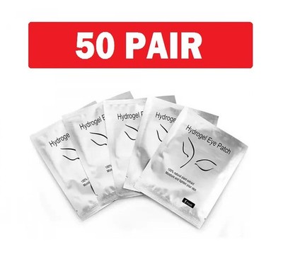50 Pairs Hydrogel Eye Patchs Eyelash Extension, Eye Gel Pads Beauty Makeup Tool