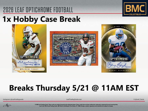 Kewan Lacy 2026 Leaf Optichrome Football 1x Hobby Case Break #2