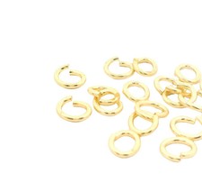 Solid Brass Open Oval Cut Jump Rings 18 Gauge 6 7.5 mm Gold Finish Anti-Tar