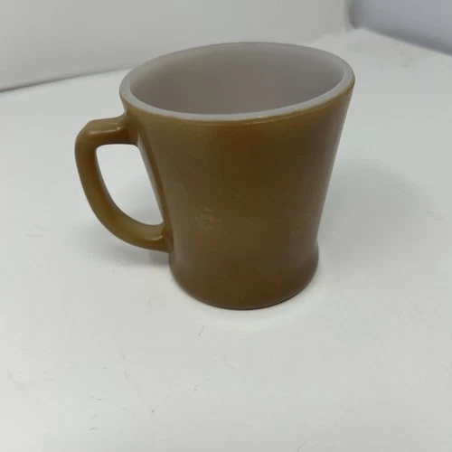 Vintage Fire King Anchor Hocking Brown Milk Glass Mug Cup D Handle Preowned USA