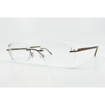 Marchon Airlock 2 Eyeglasses Frames Brown Rimless 770/35 053 49-21-135