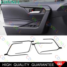 For Toyota RAV4 2019-2024 Bright Black Interior Door Panel Strip Cover Trim 4PCS